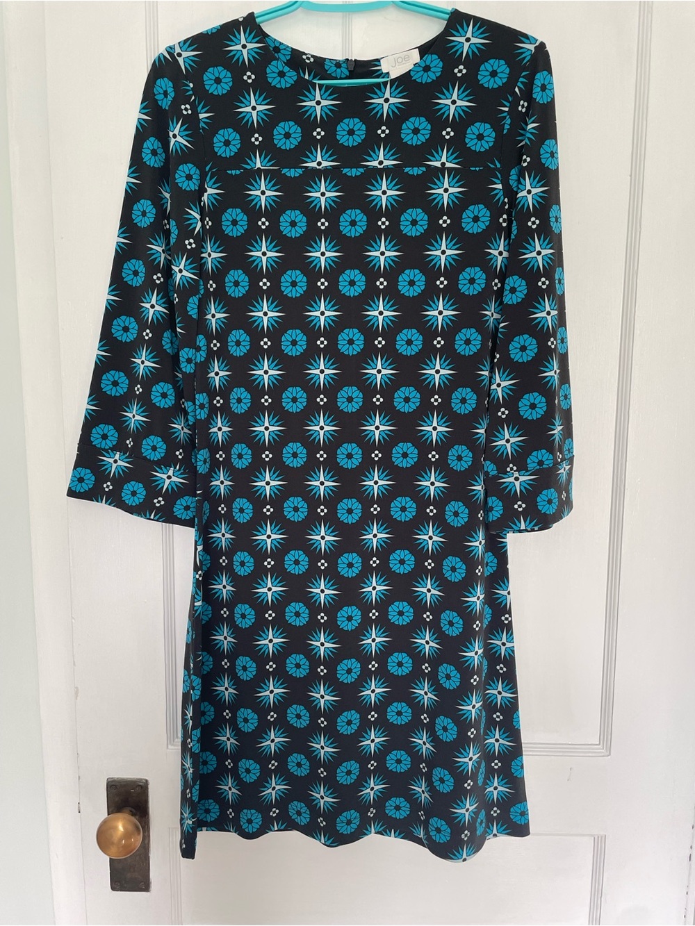 Joe Fresh Black and Teal Starburst Mini Dress